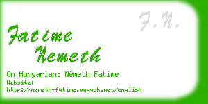 fatime nemeth business card